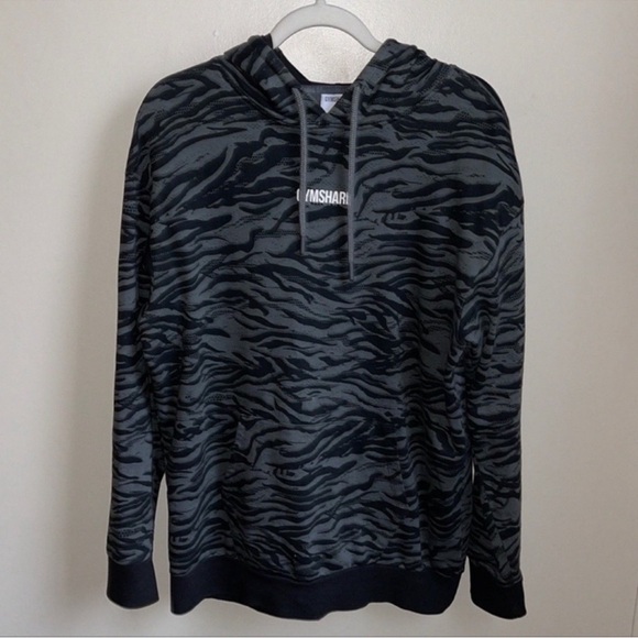 Gymshark rare graphic animal zebra print oversized pullover hoodie - Picture 1 of 5